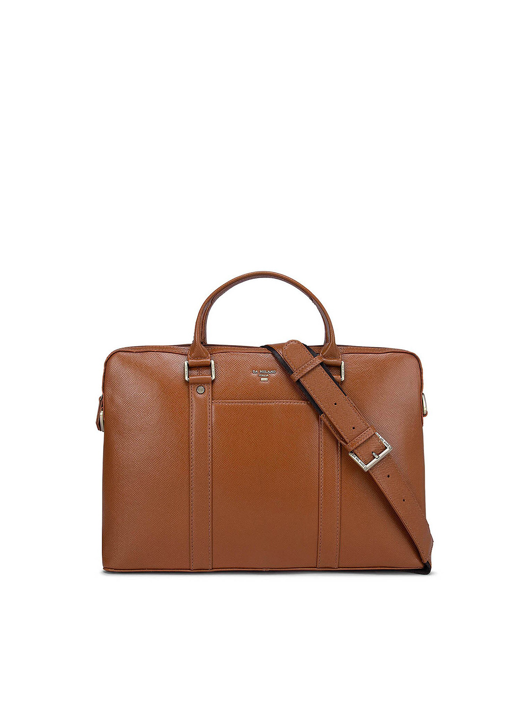 

Da Milano Men Textured Leather Laptop Sleeve, Brown