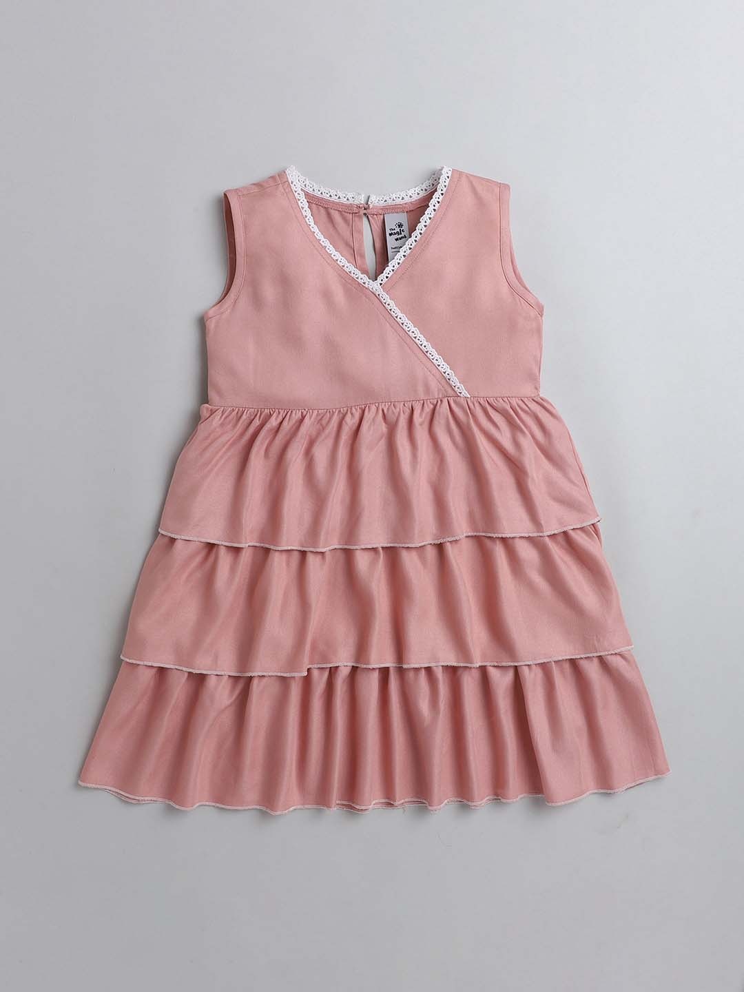 

The Magic Wand Girls Sleeveless Layered Dress, Pink