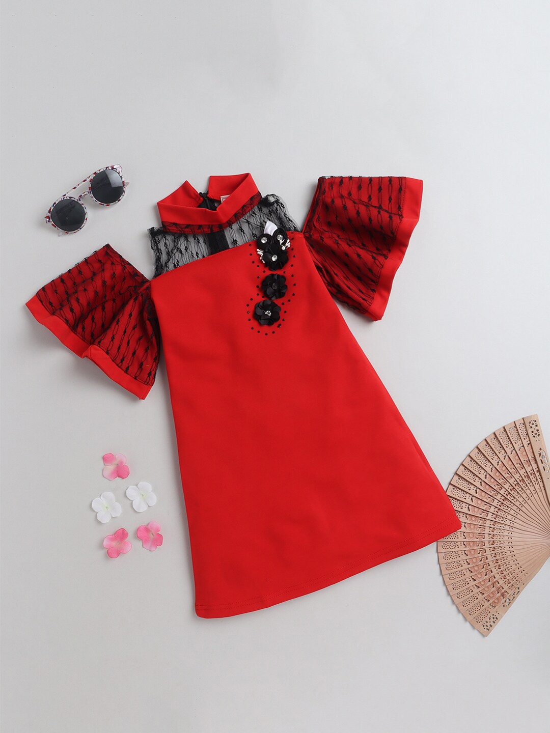 

The Magic Wand Girls Embellished A-Line Dress, Red