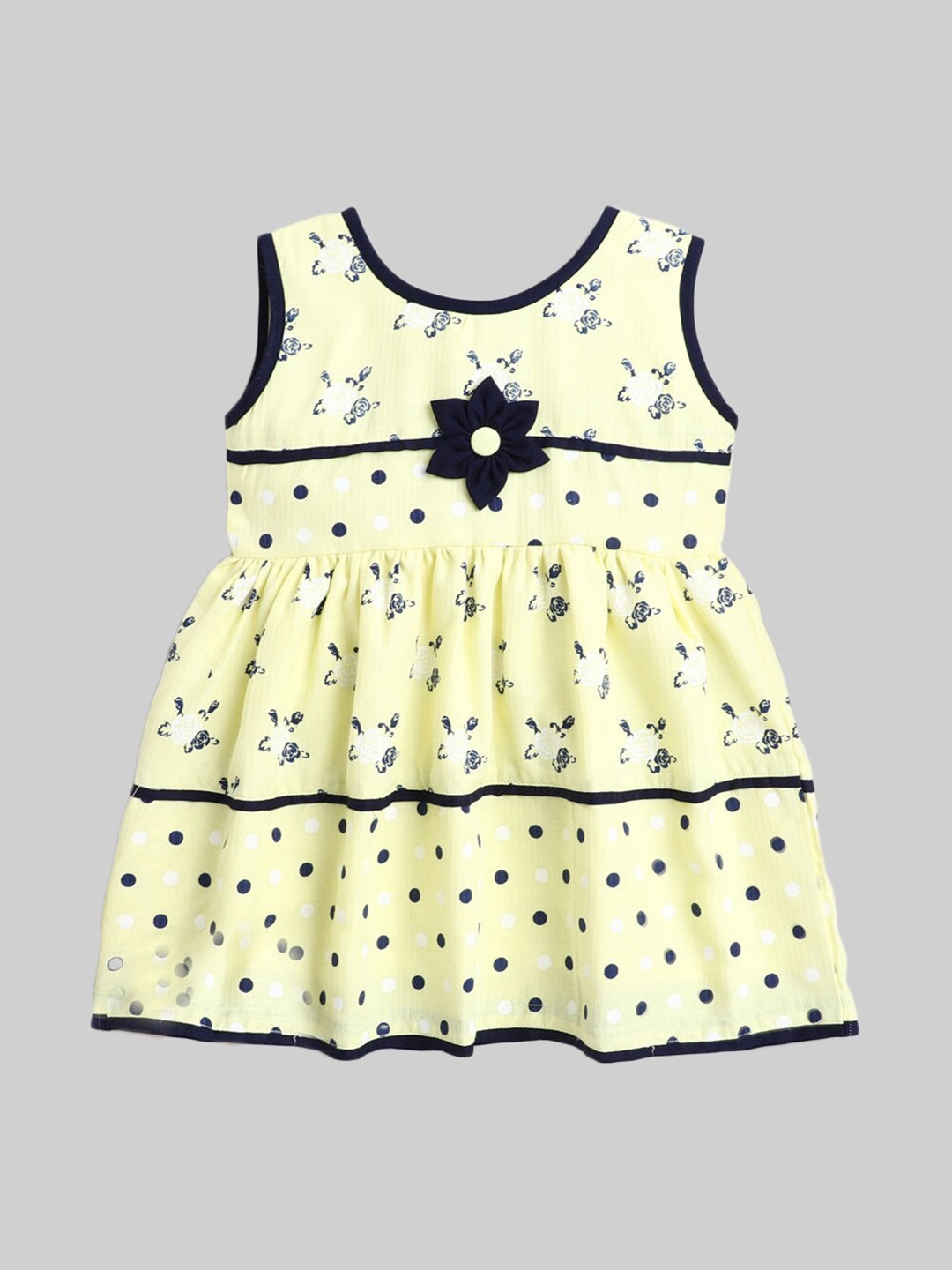 The Magic Wand Printed Cotton Floral Dress, Yellow