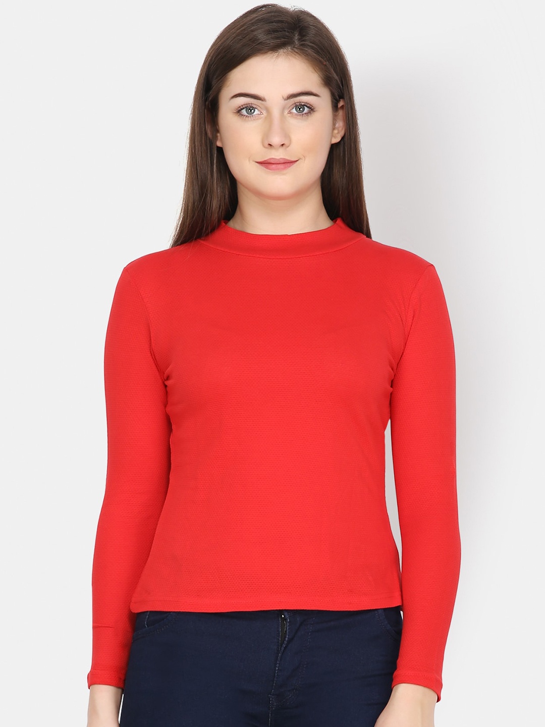 

Yaadleen Round Neck Cotton Sweatshirt, Red