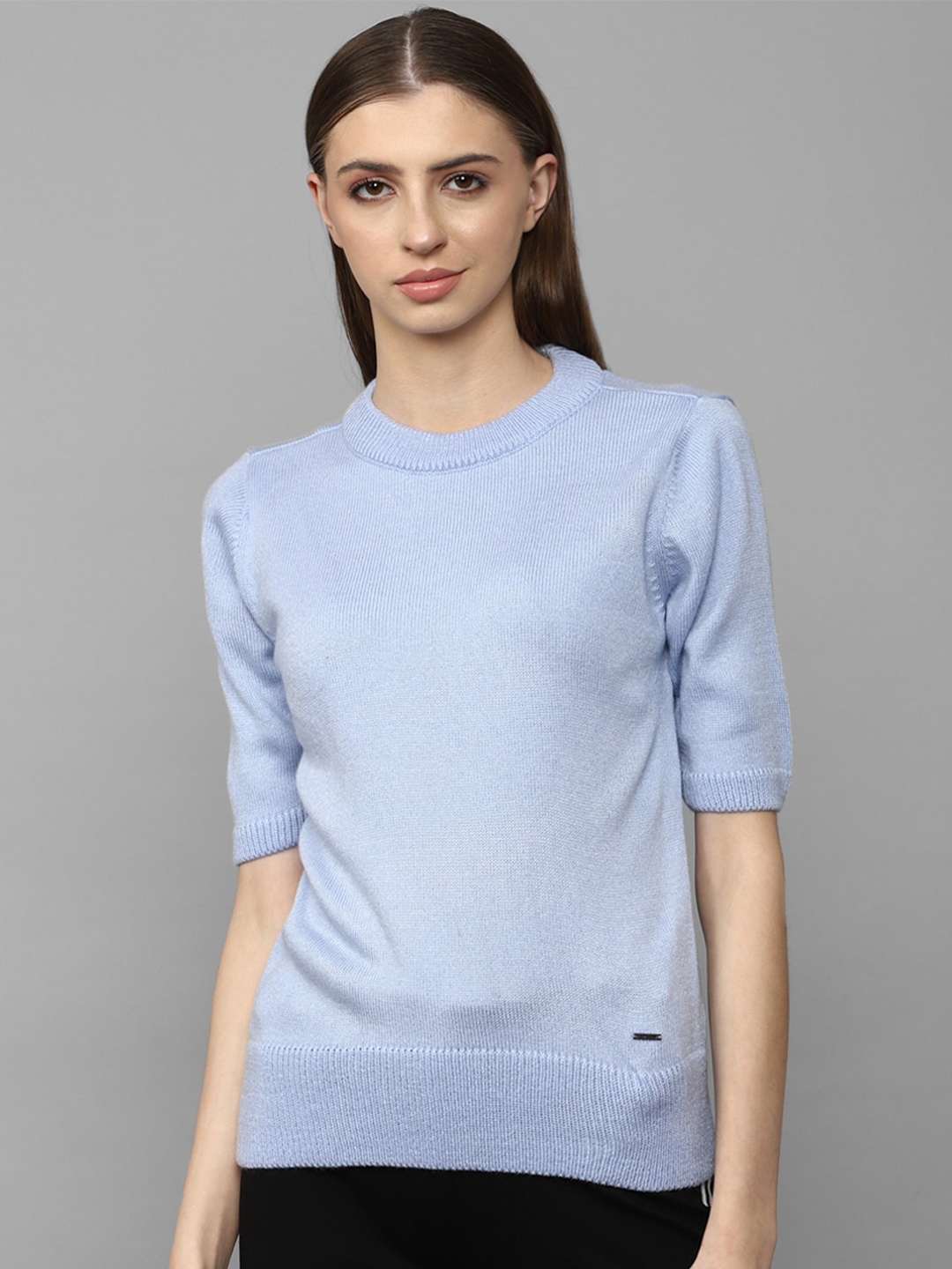 

Allen Solly Woman Round Neck Cotton Pullover, Blue