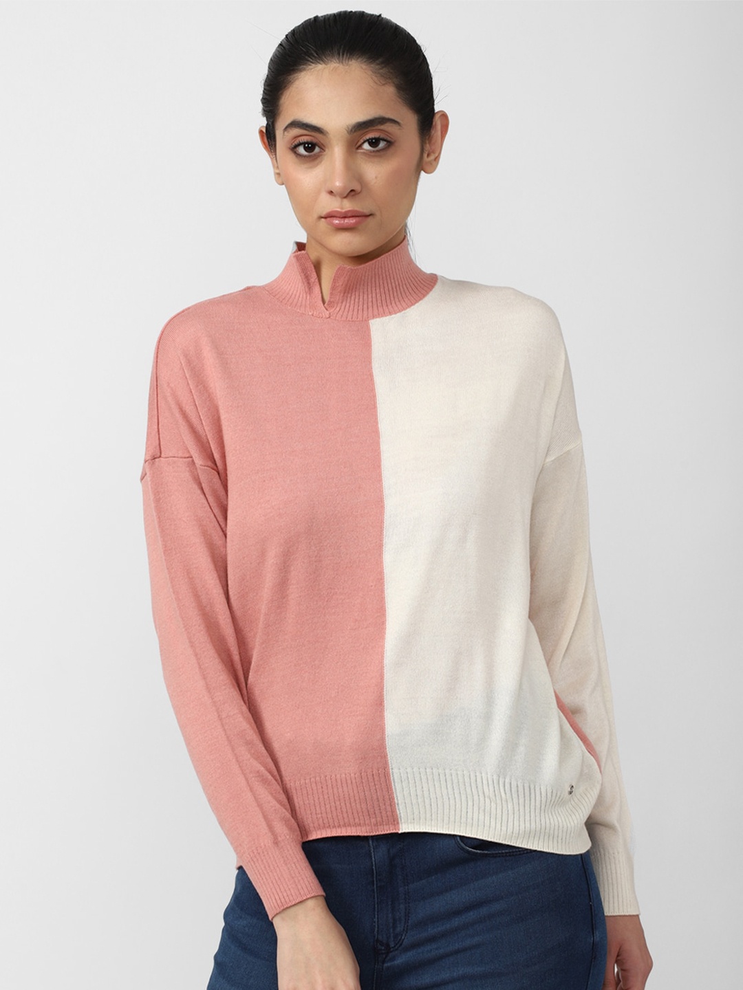 

Van Heusen Woman Colourblocked Pullover Sweater, Pink