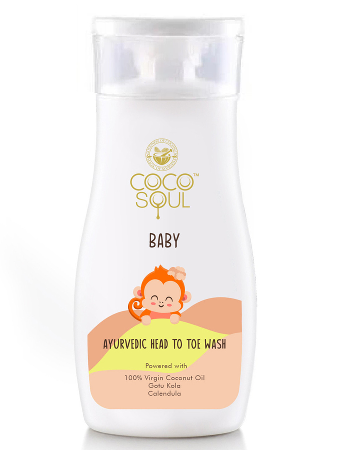 

Coco Soul Baby Ayurvedic Head to Toe Wash with Virgin Coconut Oil - 200 ml, White