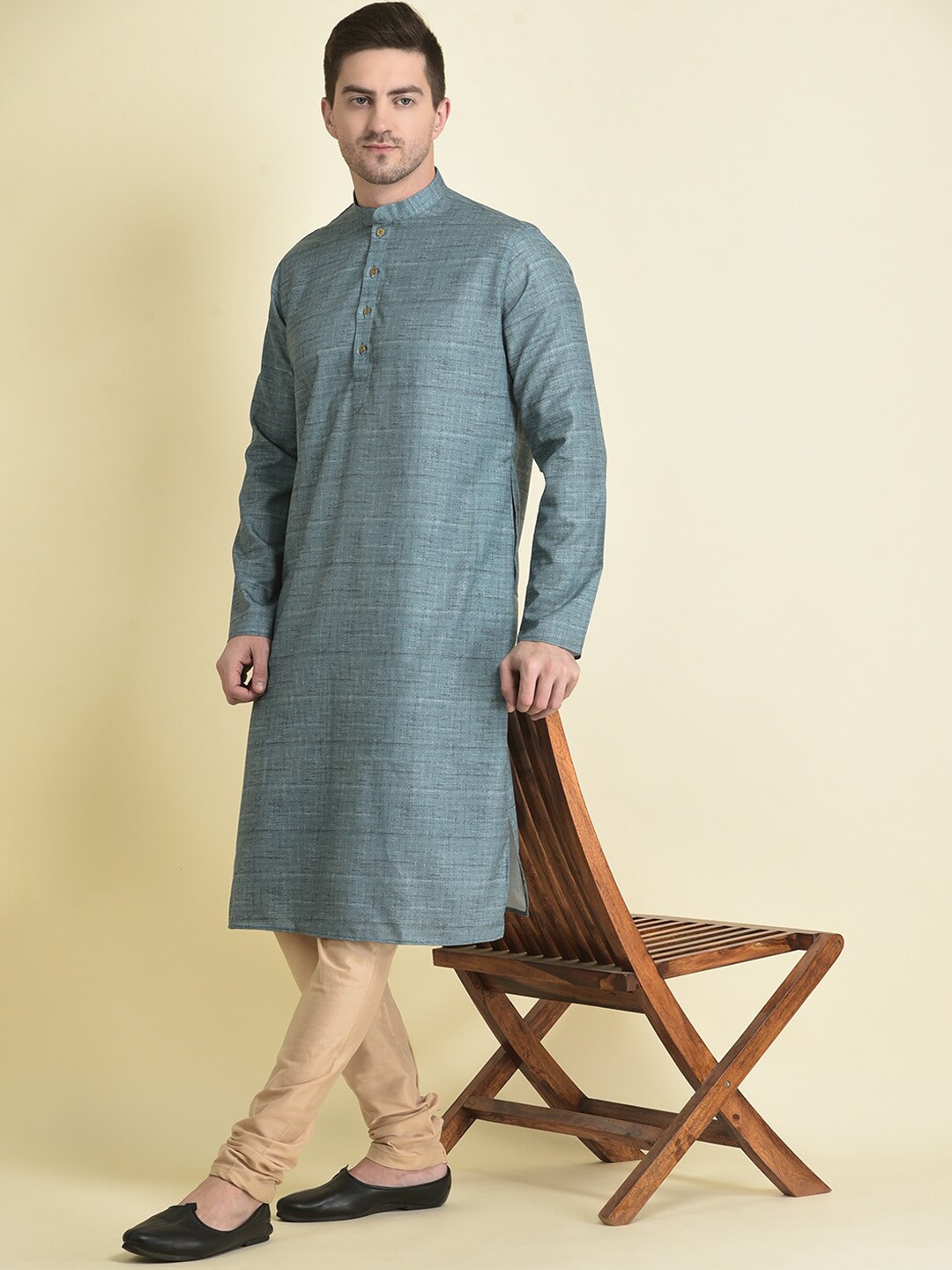 

TABARD Men Pure Cotton Kurta with Pyjama Set, Blue