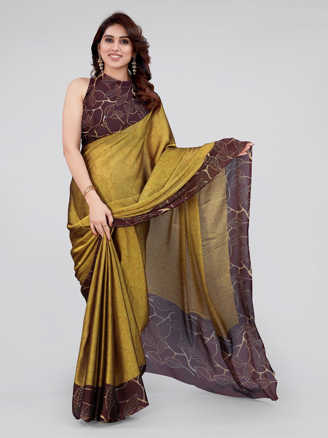 

KALINI Floral Saree, Mustard