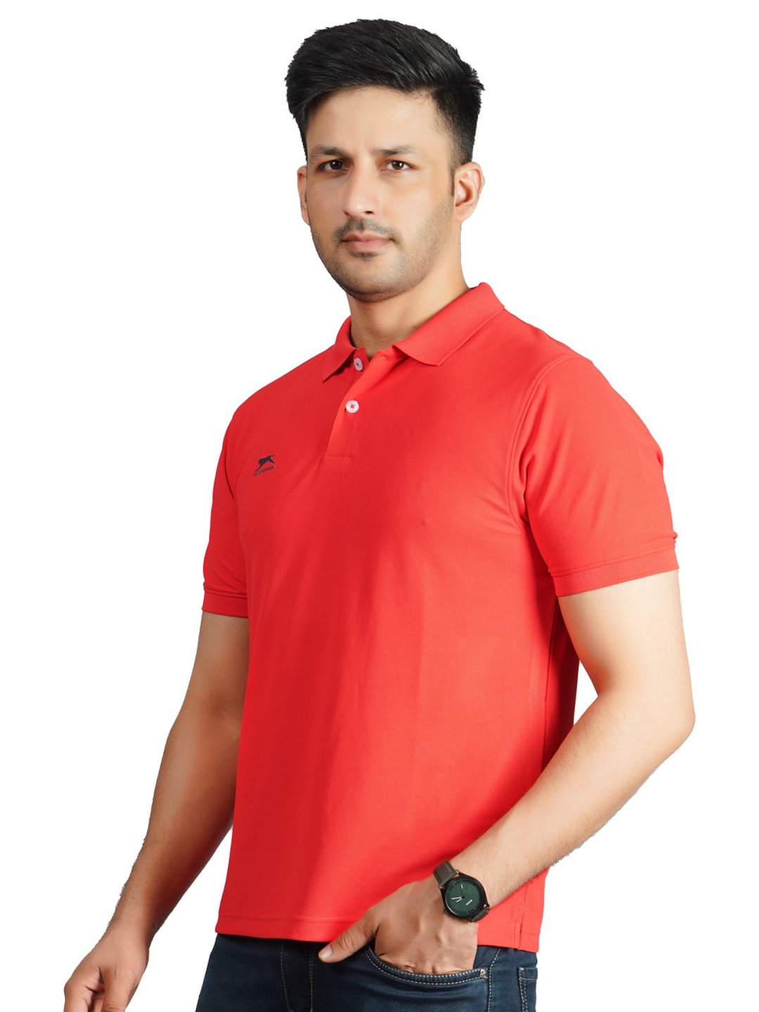 

Shiv Naresh Men Polo Collar T-shirt, Red