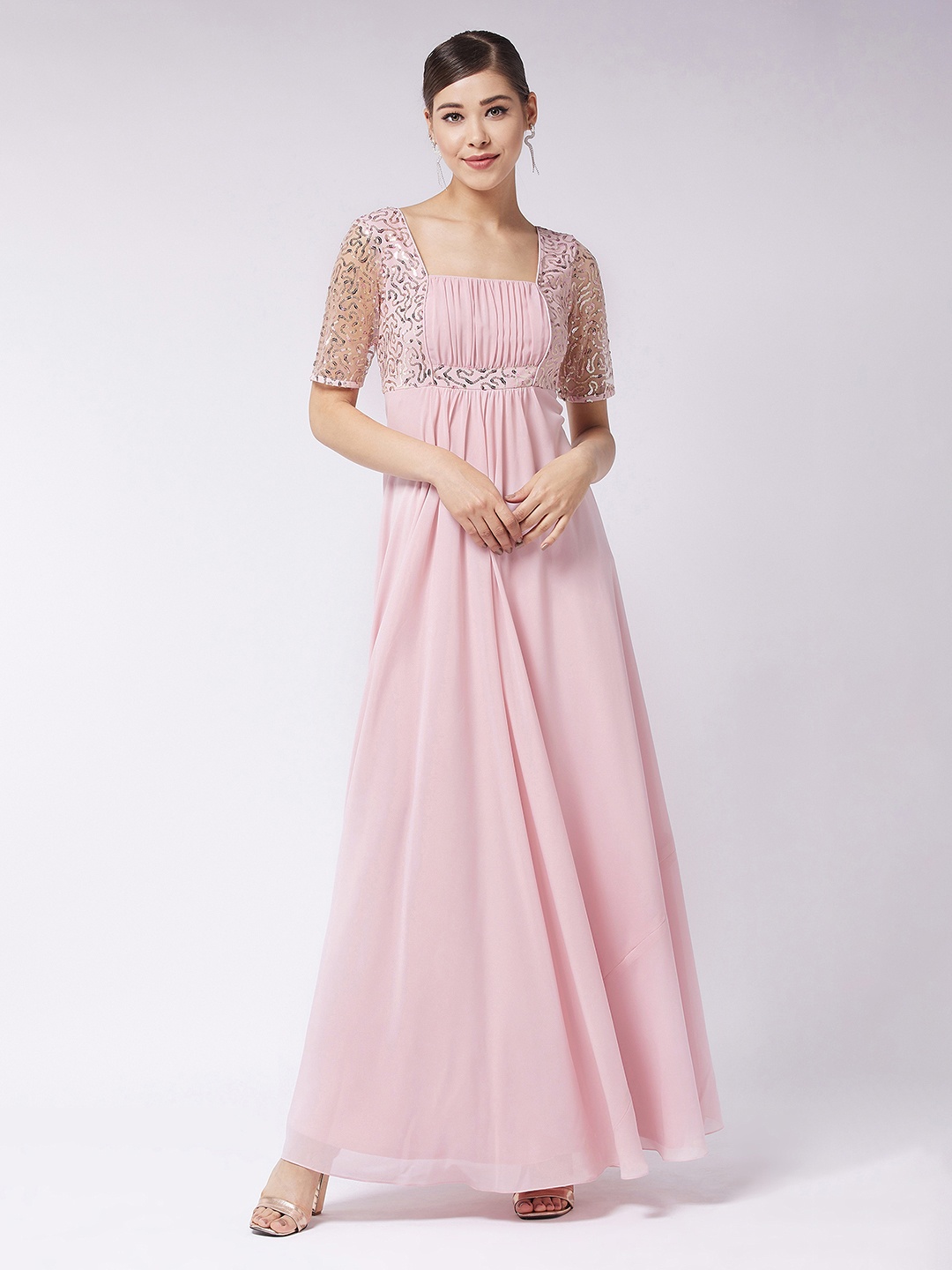 

Miss Chase Georgette Maxi Dress, Pink