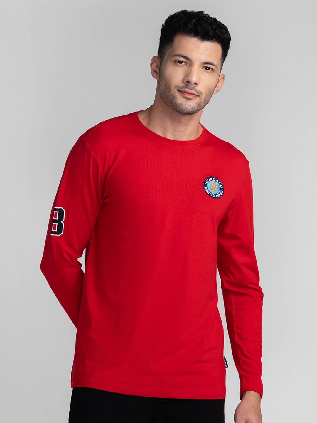 

GIORDANO Bio Finish Slim Fit Cotton T-shirt, Red