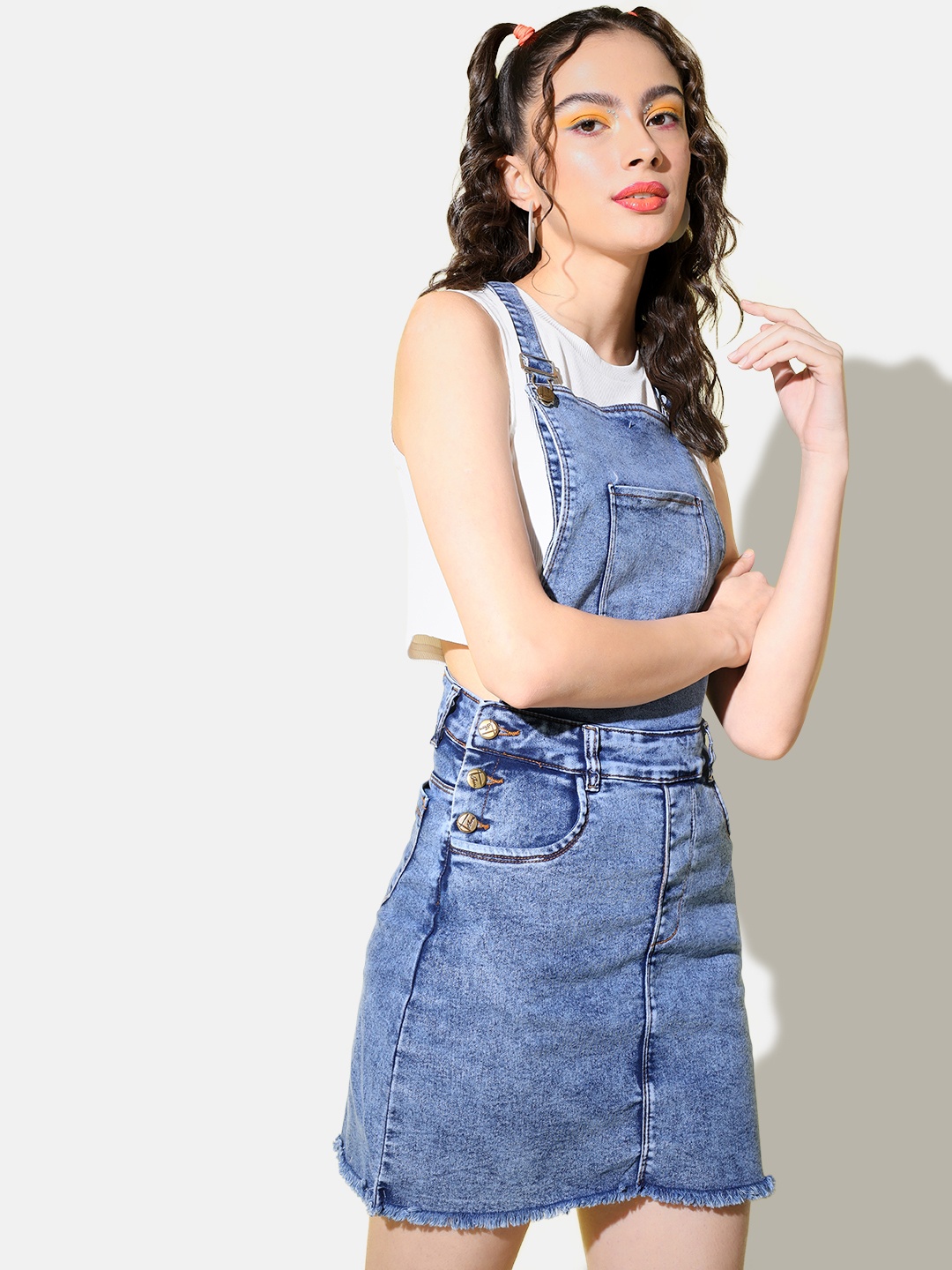 

BUY NEW TREND Women Denim Dungarees, Blue