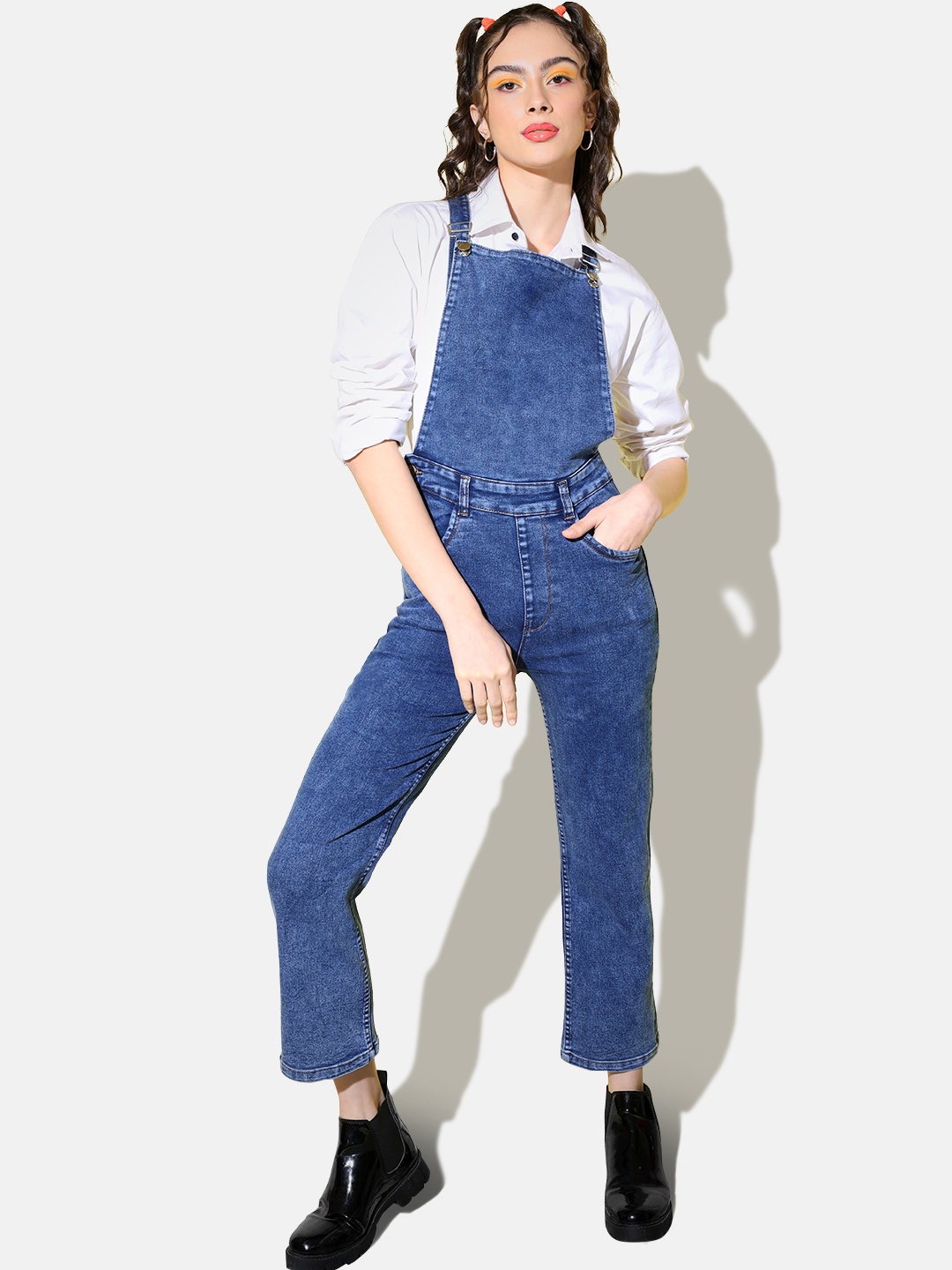 

BUY NEW TREND Women Denim Dungarees, Blue