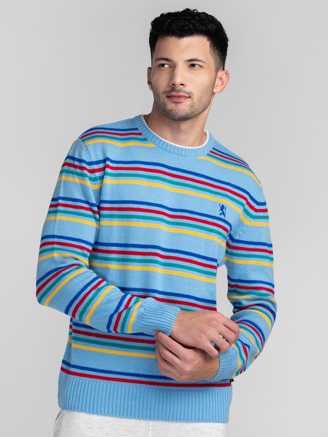 

GIORDANO Men Striped Pullover Sweater, Blue