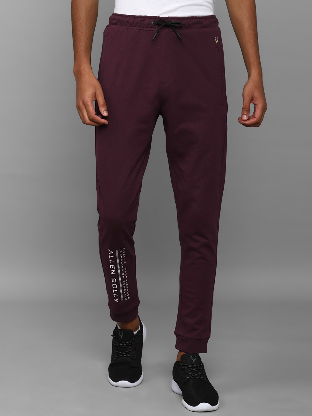 

Allen Solly Tribe Men Graphic Printed Joggers, Maroon