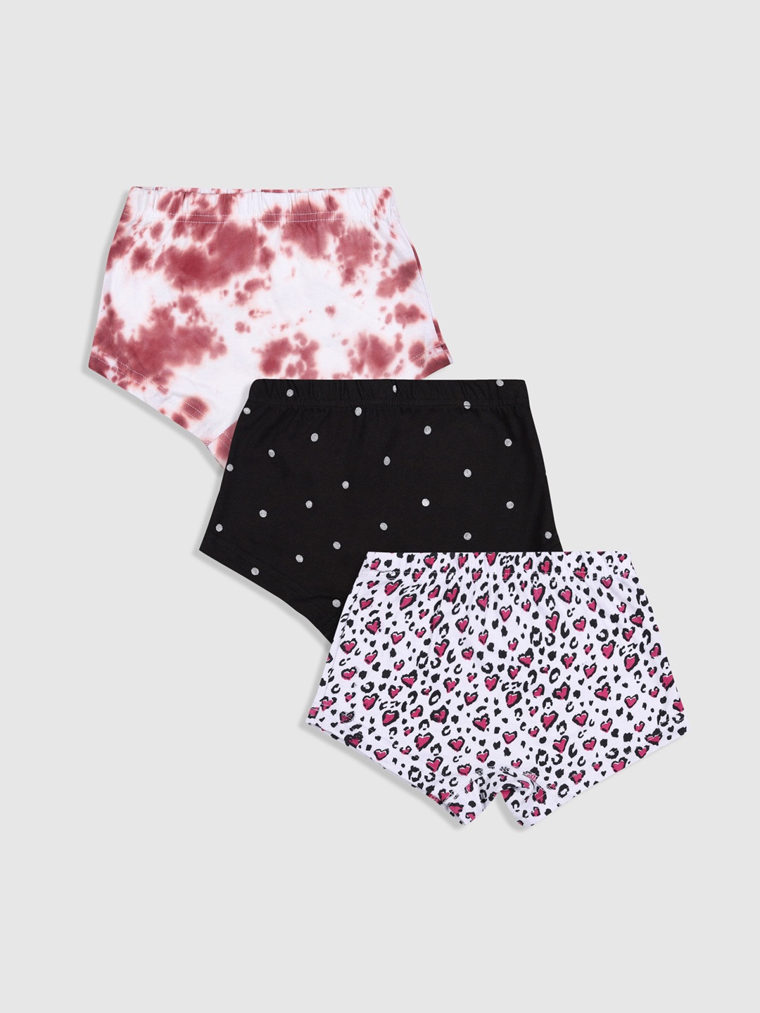 

YK Girls Pack Of 3 Assorted Basic Cotton Briefs YK-Flrpnty-128A