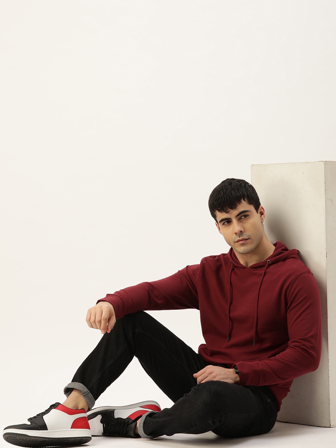 

Kook N Keech Men Cotton Hooded Sweatshirt, Maroon