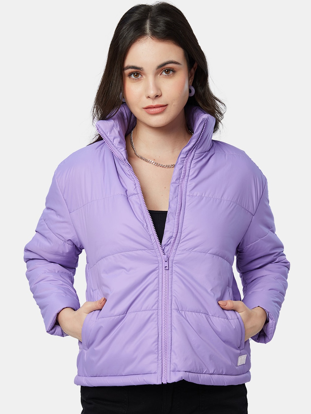 

The Souled Store Women Puffer Jacket, Purple