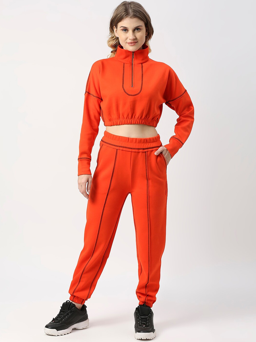 

Blamblack Women Monochrome T-Shirt With Joggers, Orange