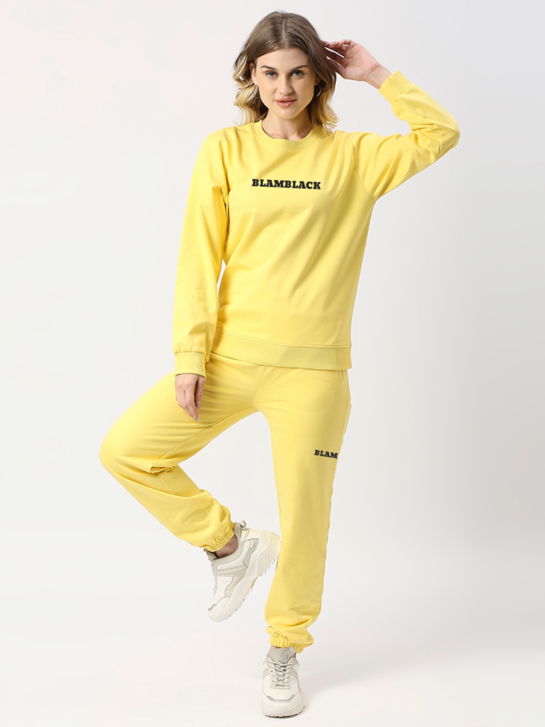 

Blamblack Women Sweatshirt & Joggers, Yellow