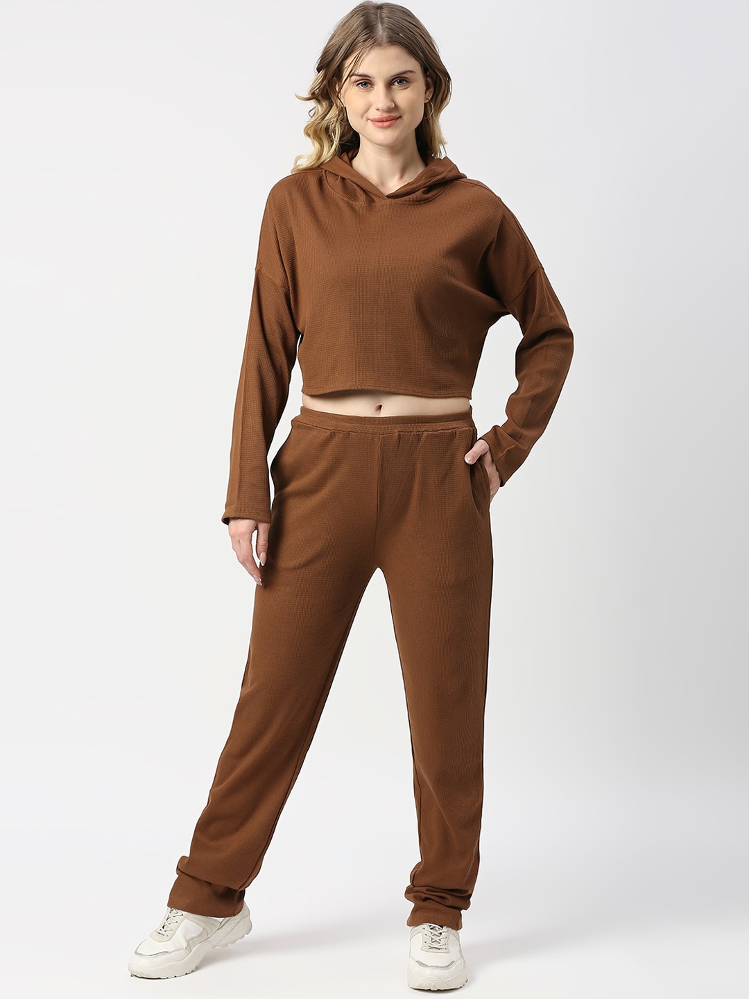 

Blamblack Women Pure Cotton Co-Ords, Brown