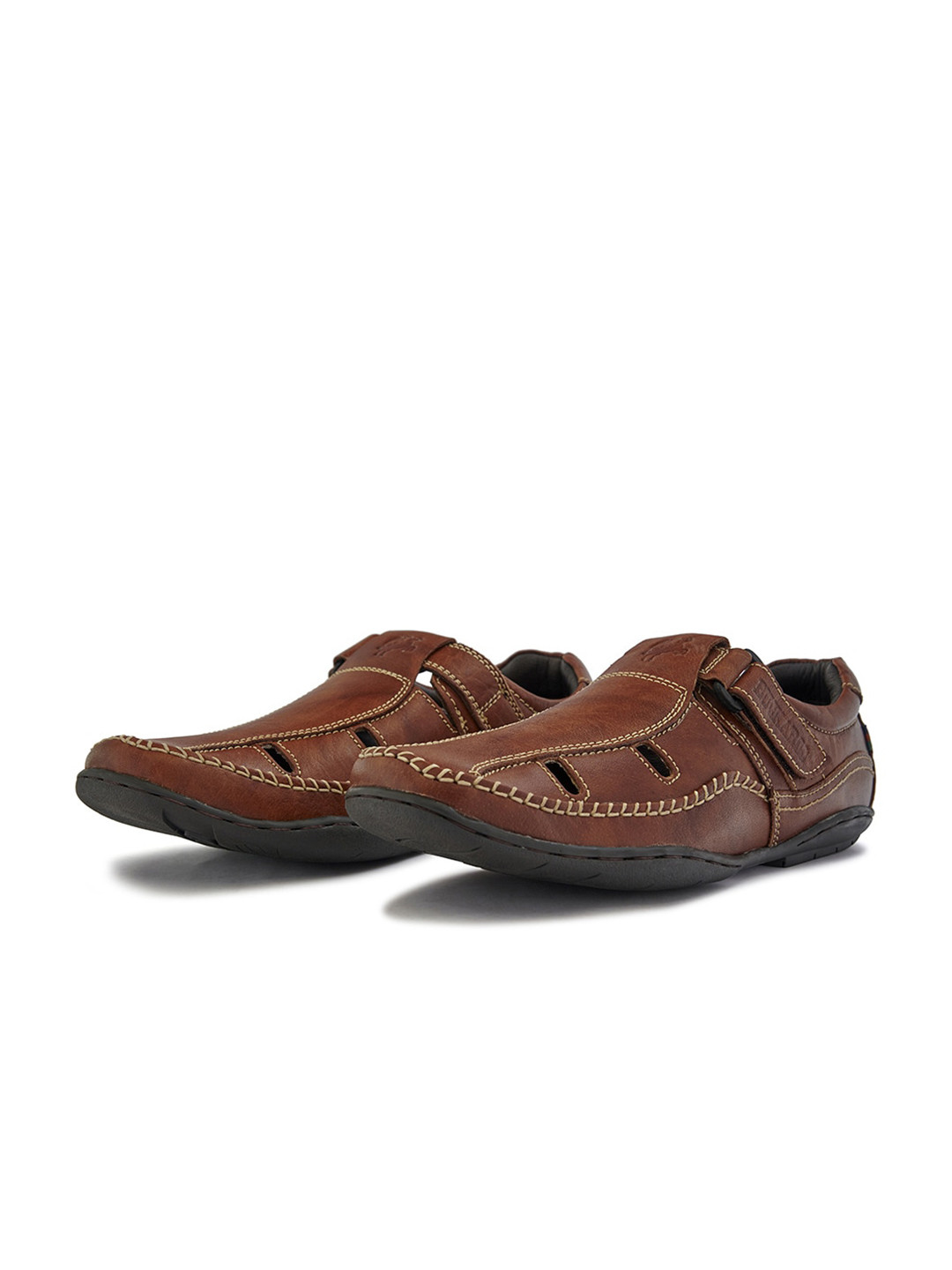 

Buckaroo Men Leather Shoe-Style Sandals, Tan
