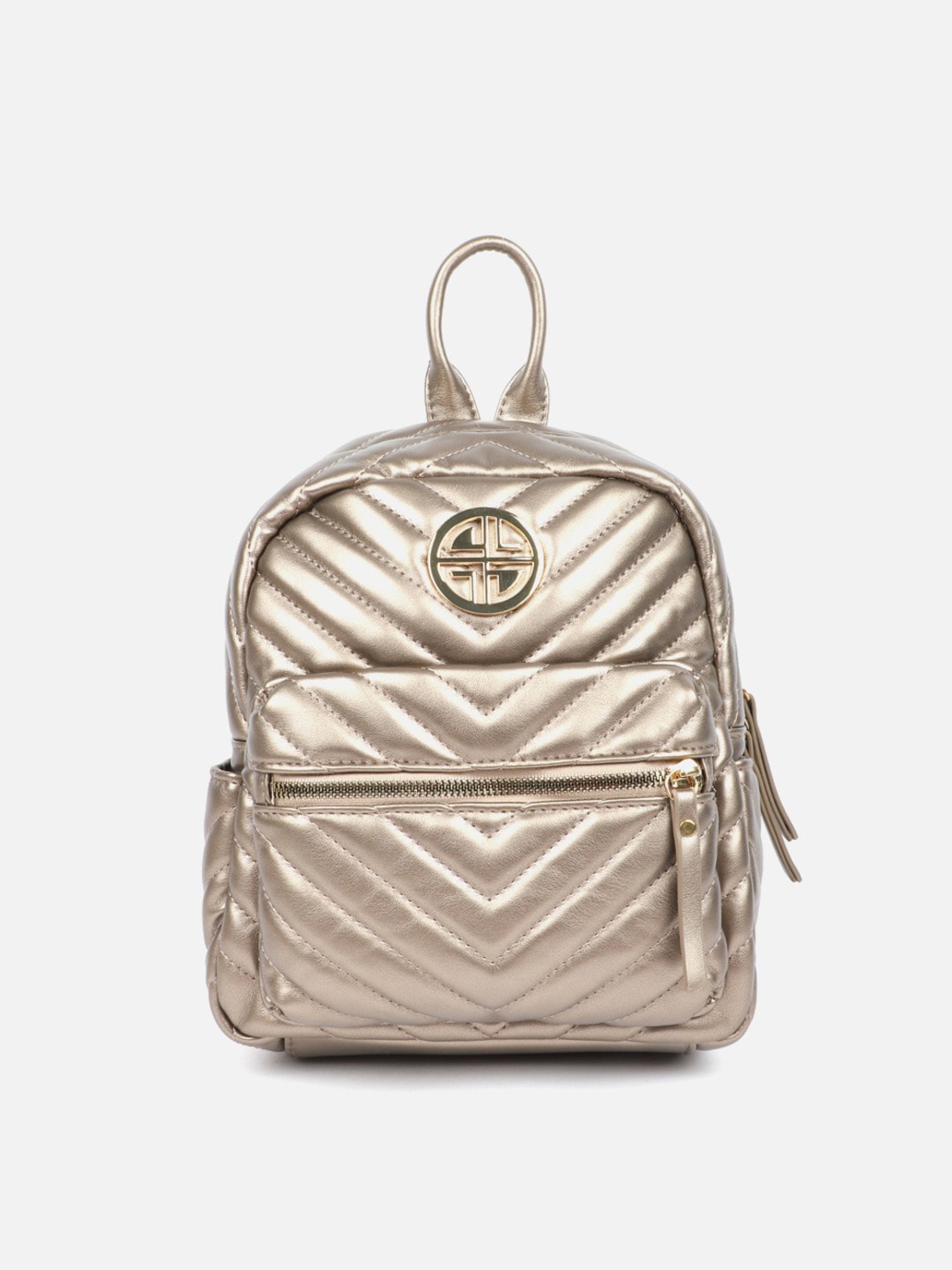 

Carlton London Women Synthetic Backpack, Gold