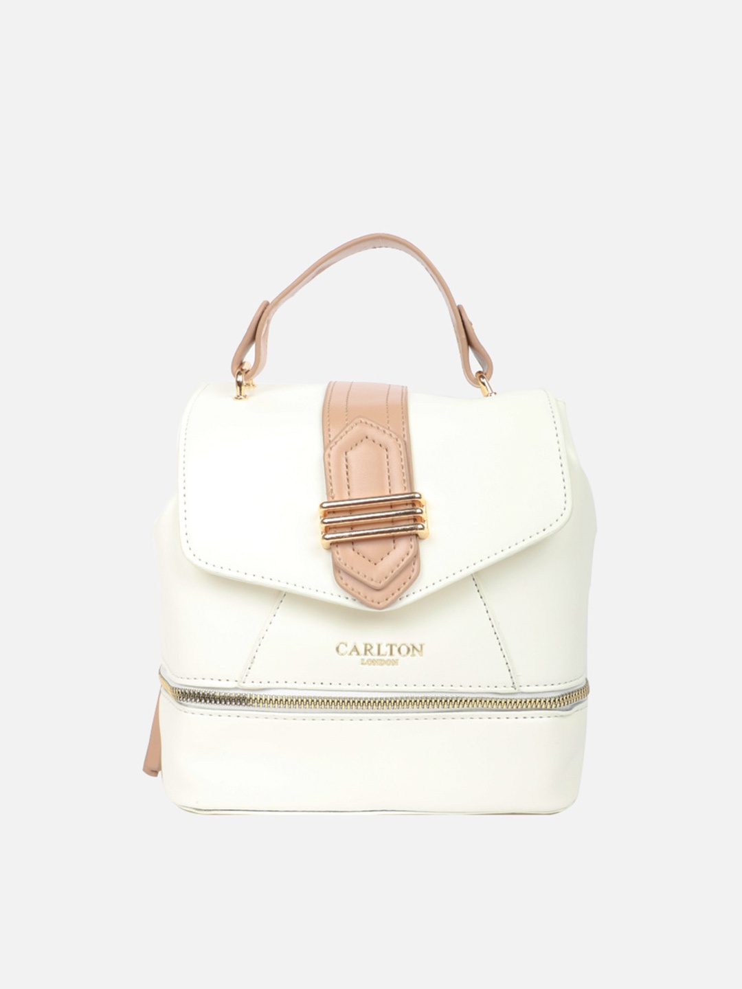 

Carlton London Structured Handheld Bag, White