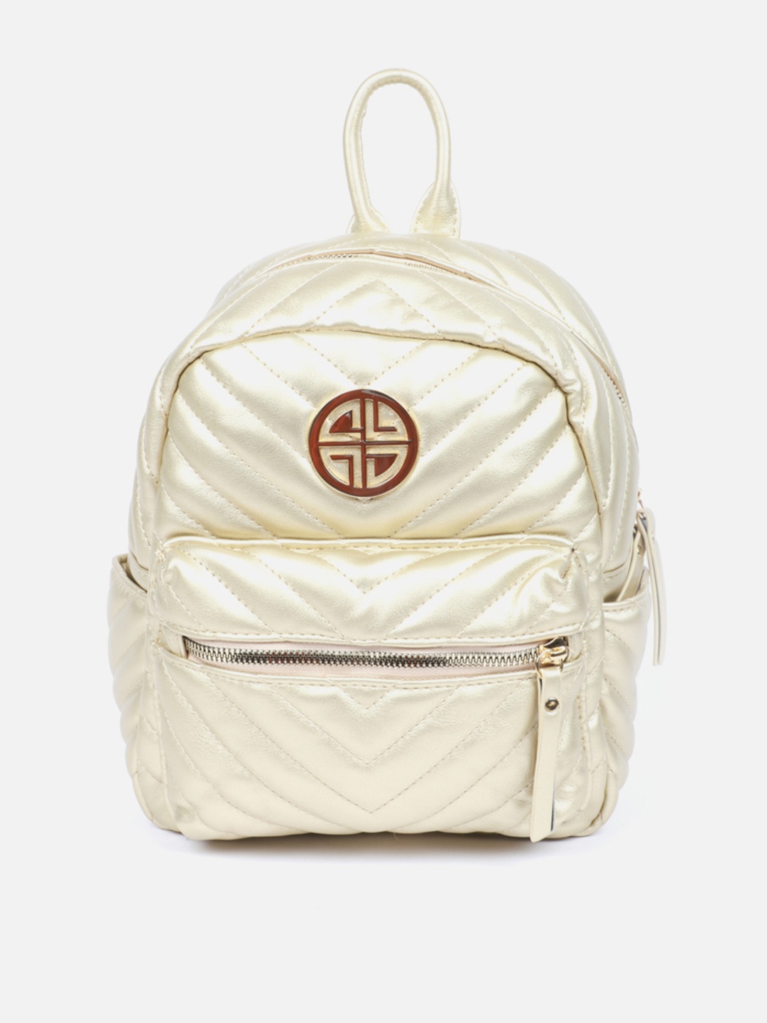 

Carlton London Women Striped Backpack, Gold