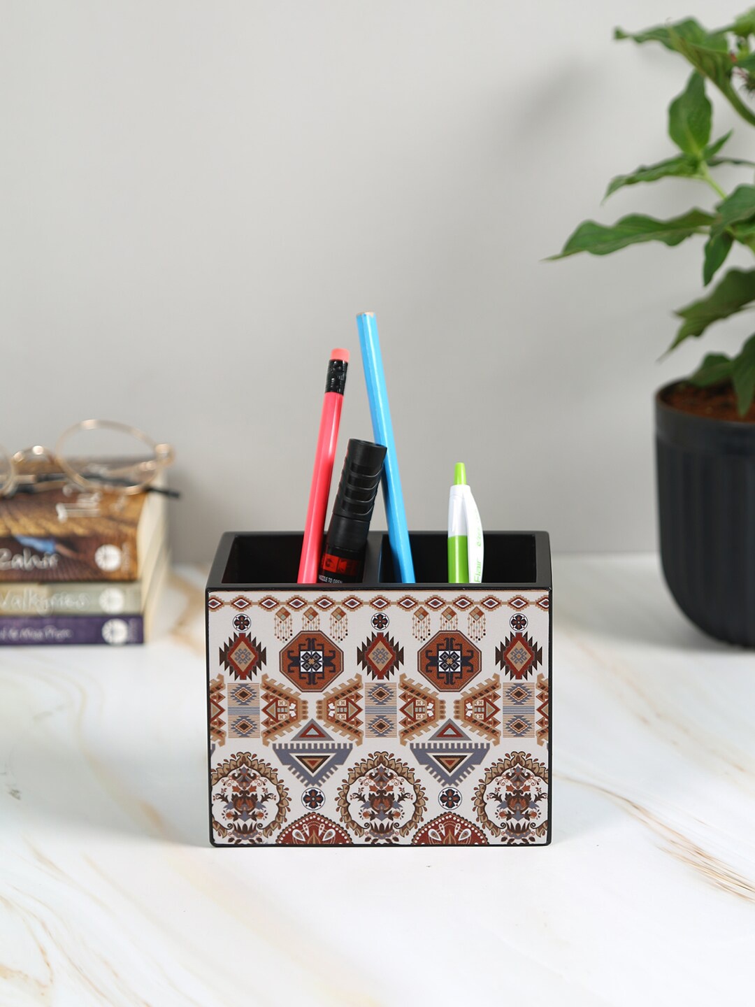 

Reinvention Factory Black & Blue Printed Stationery Holder Organisers