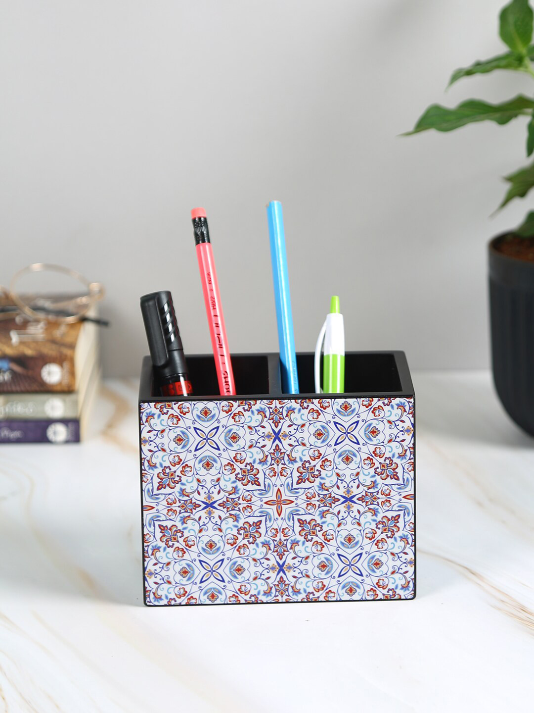

Reinvention Factory Turkish Mandala Art Black & Blue Printed Stationery Organisers