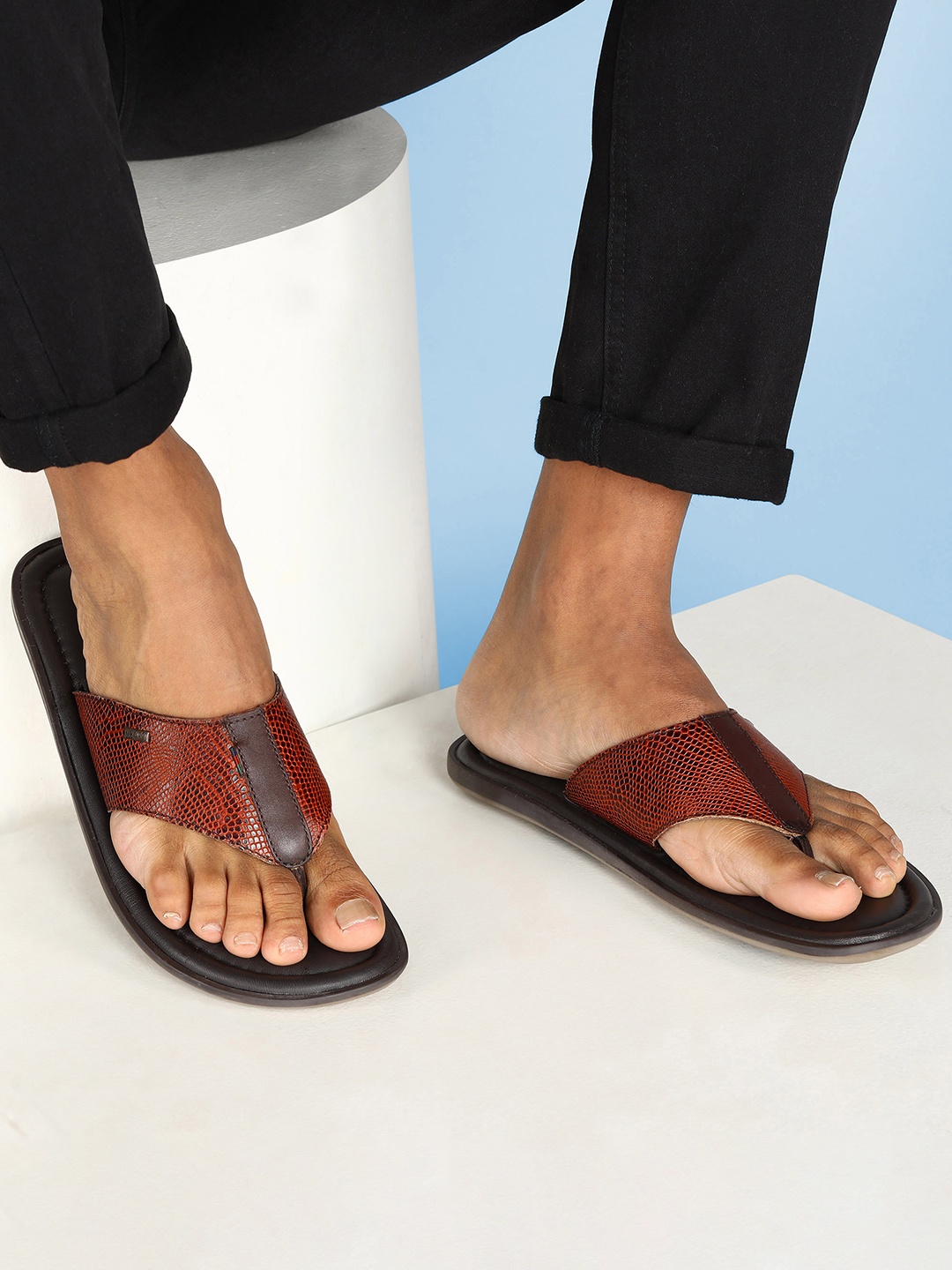 

Buckaroo Men Leather Comfort Sandals, Black