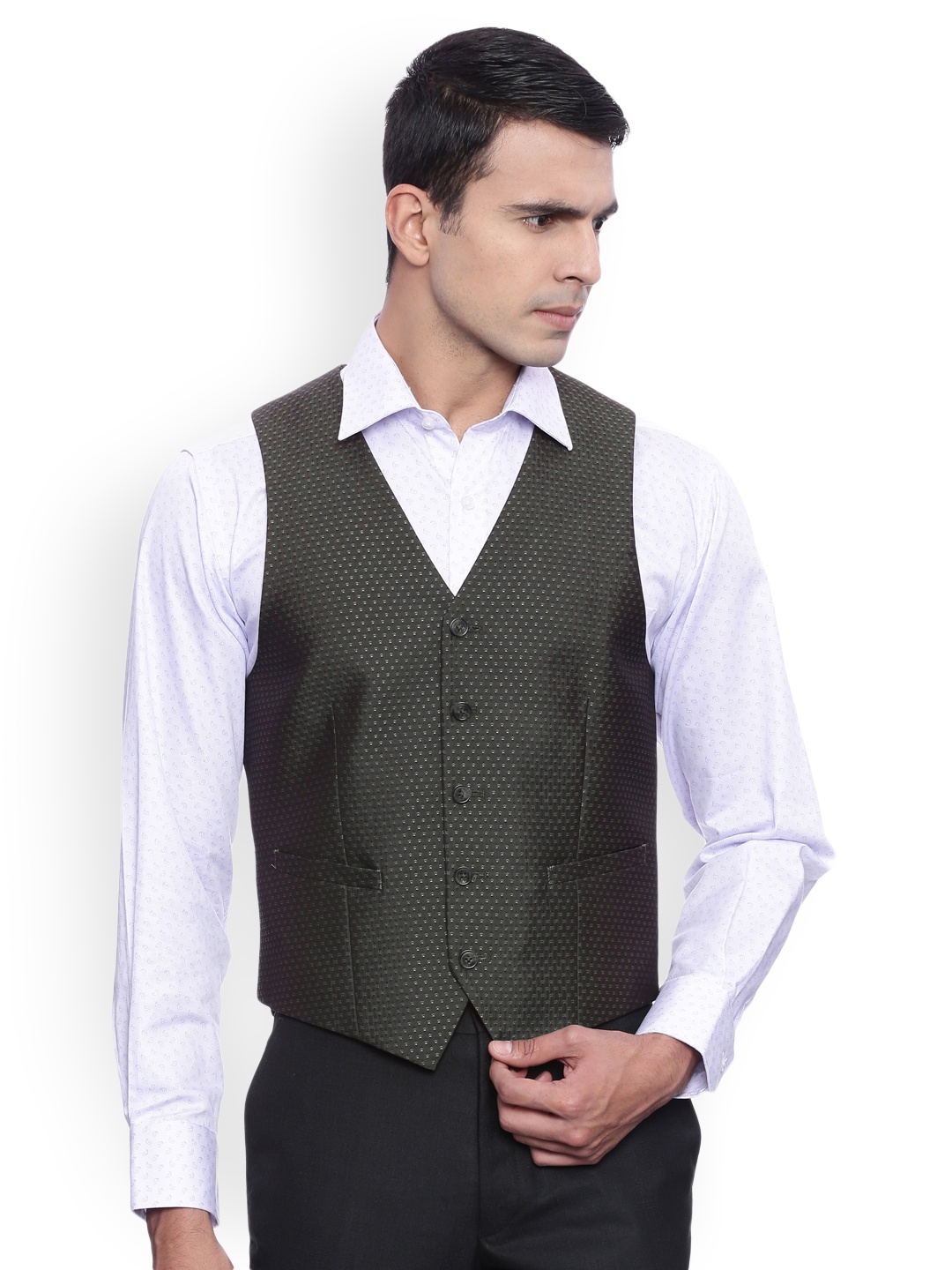 

SUITLTD Black Textured Slim fit Waistcoat