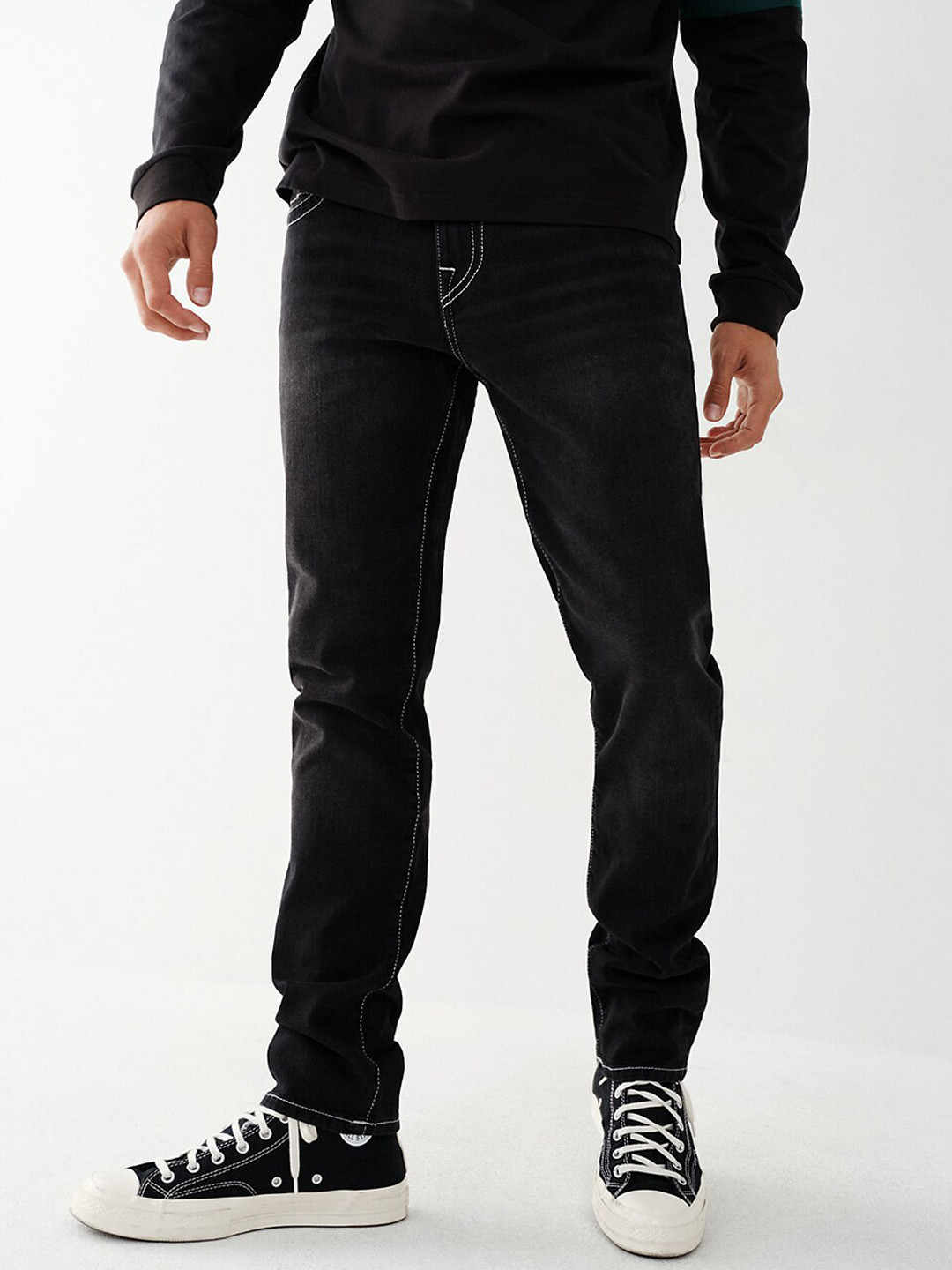 

True Religion Men Super Skinny Fit Cotton Jeans, Black