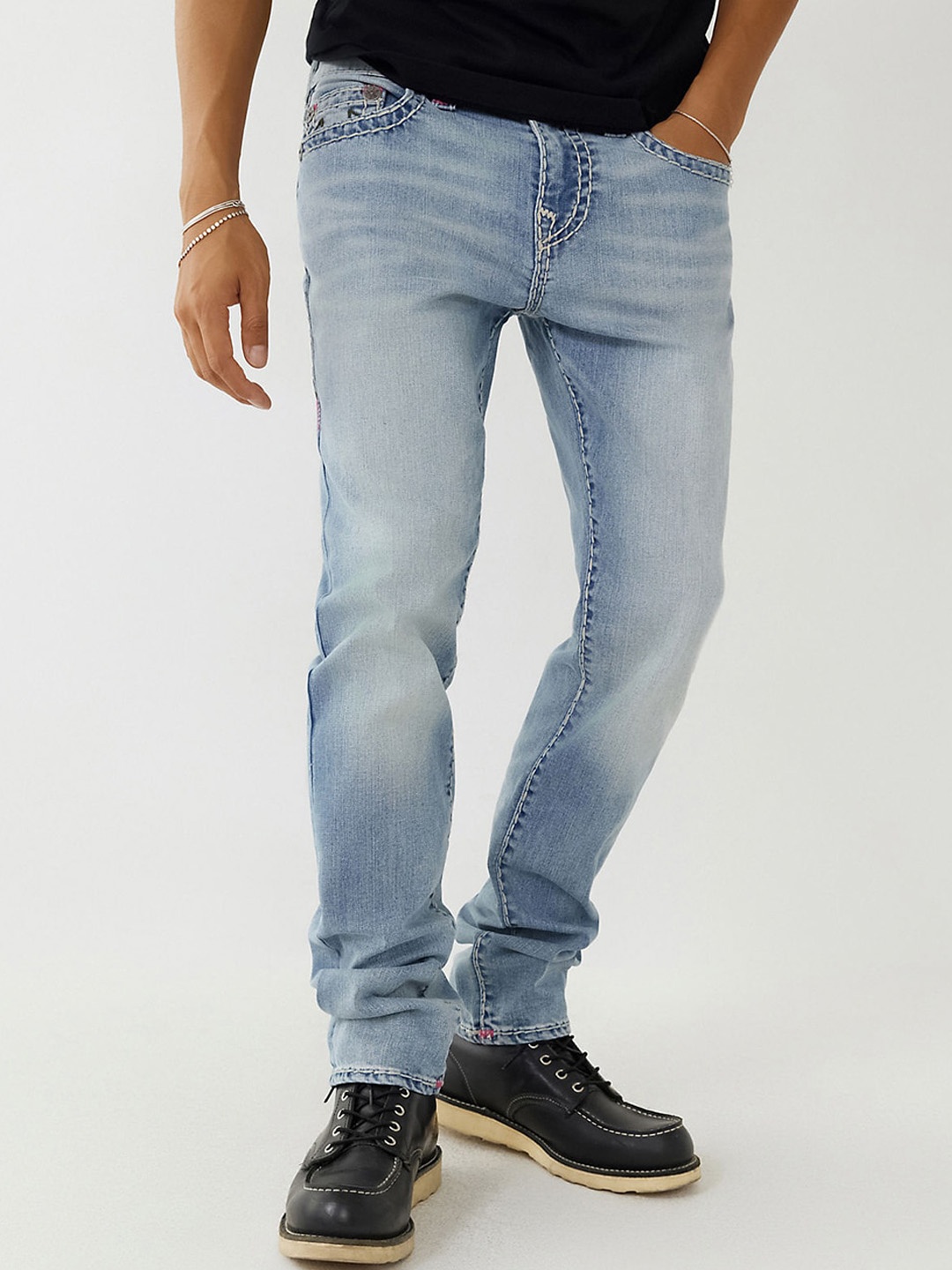 

True Religion Men Super Skinny Fit Cotton Heavy Fade Jeans, Blue