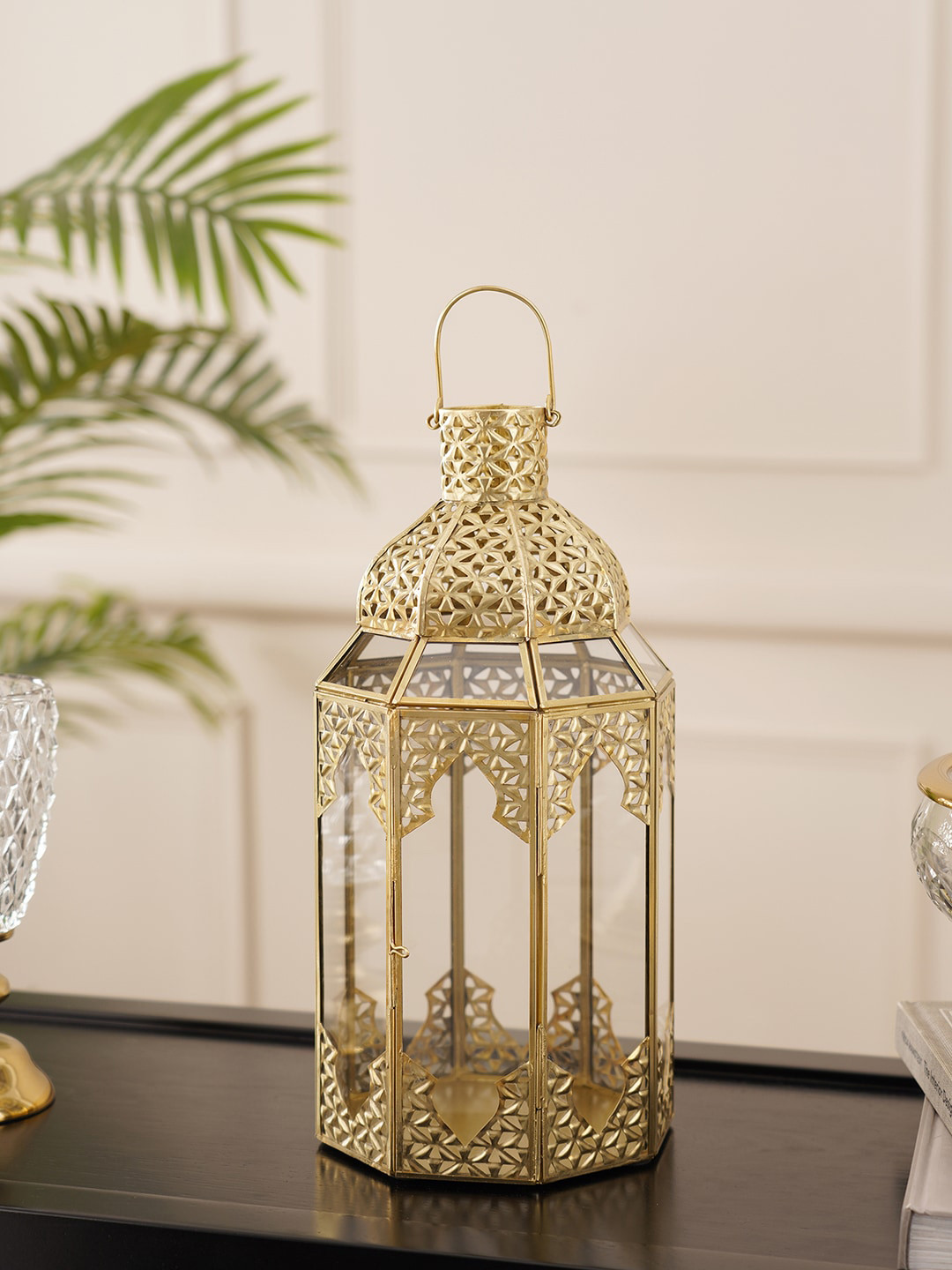 

Pure Home and Living Textured Lantern Candle Holders, Gold