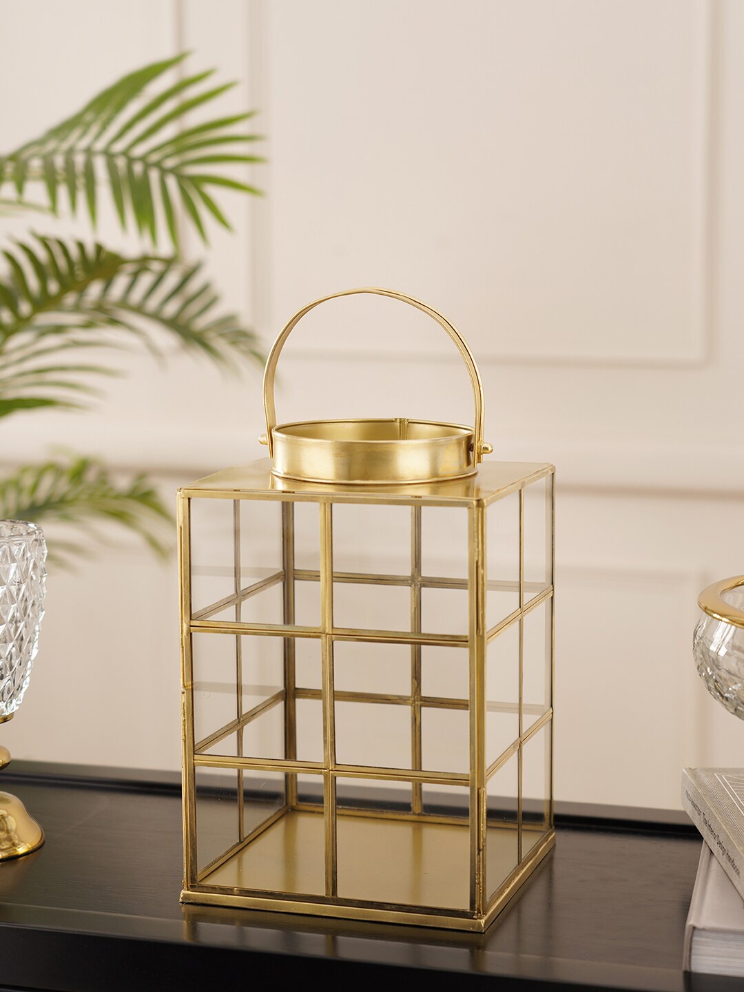 

Pure Home and Living Hurricane Candle Holders, Gold