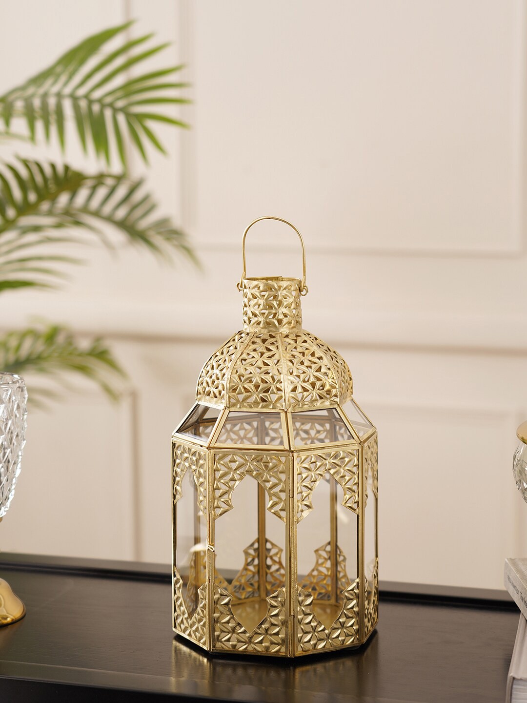 

Pure Home and Living Ivaan Gold-Toned Textured Lantern Small