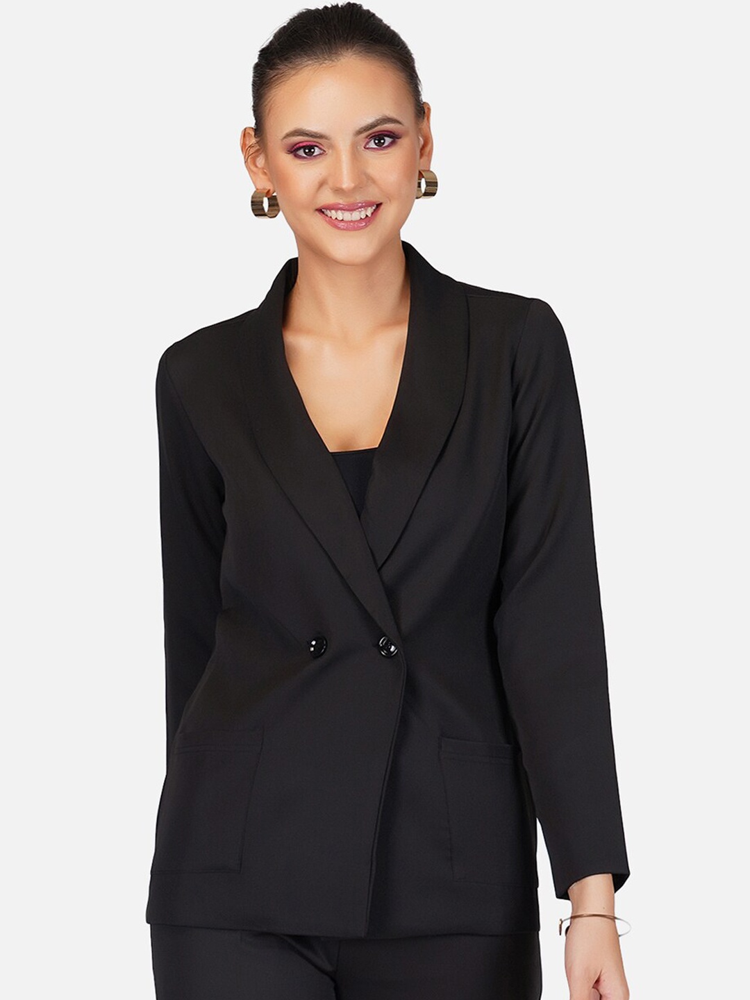 

Tinted Women Double-Breasted Blazers, Black