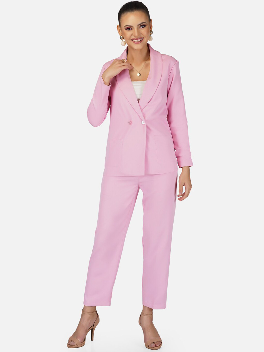 

Tinted Women Single-Breasted Formal Blazers, Pink