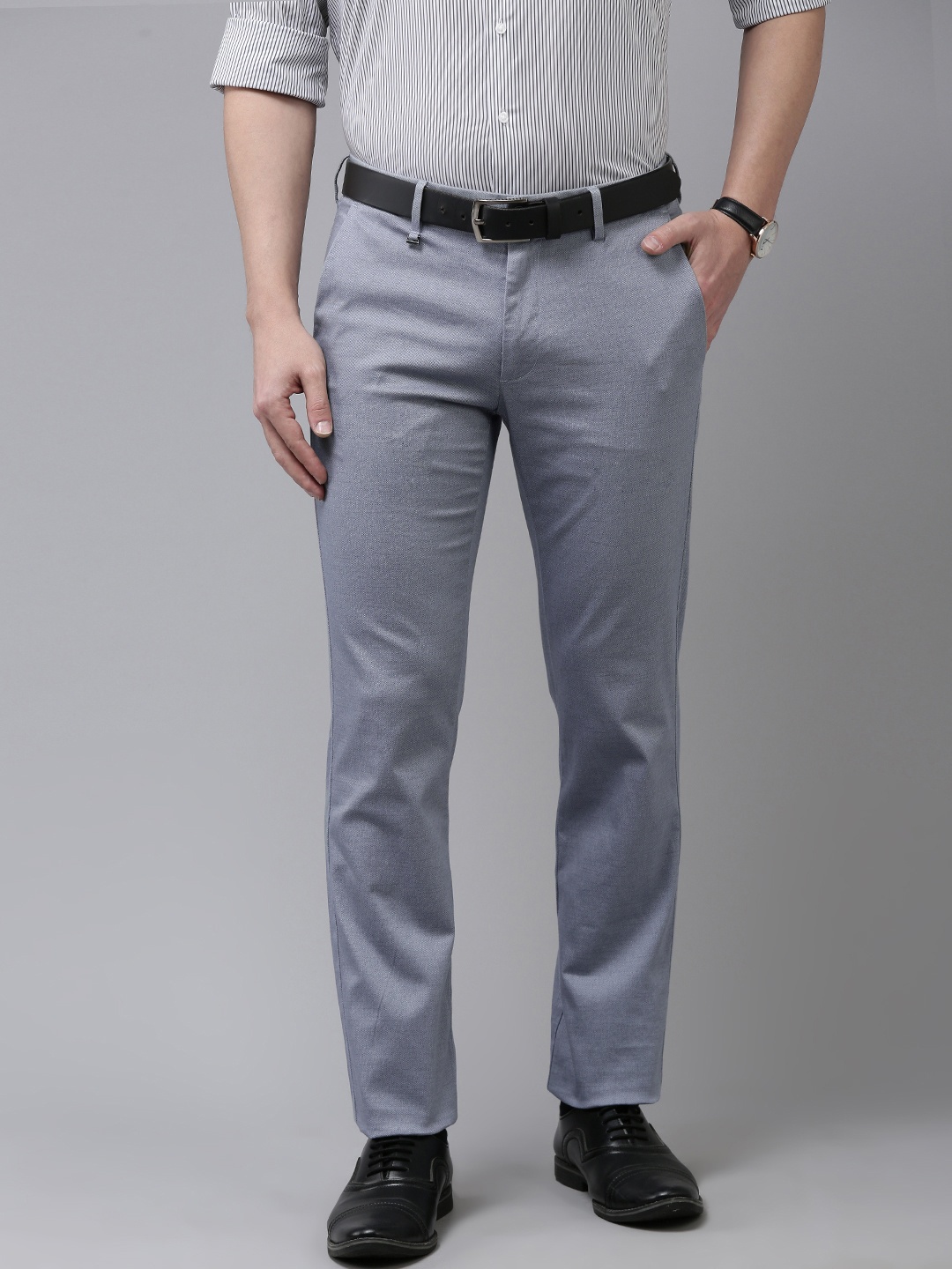 

Van Heusen Men Slim Fit Formal Trousers, Grey