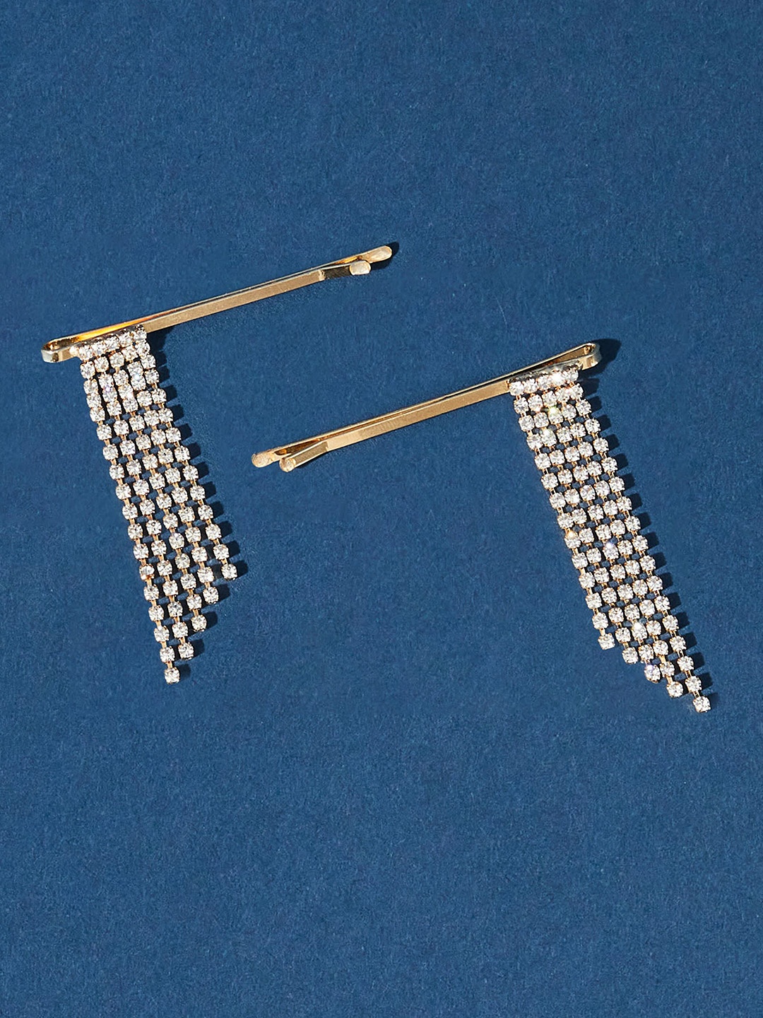 

Accessorize Women Set of 2 Embellished Chandelier Bobby Pins, Gold