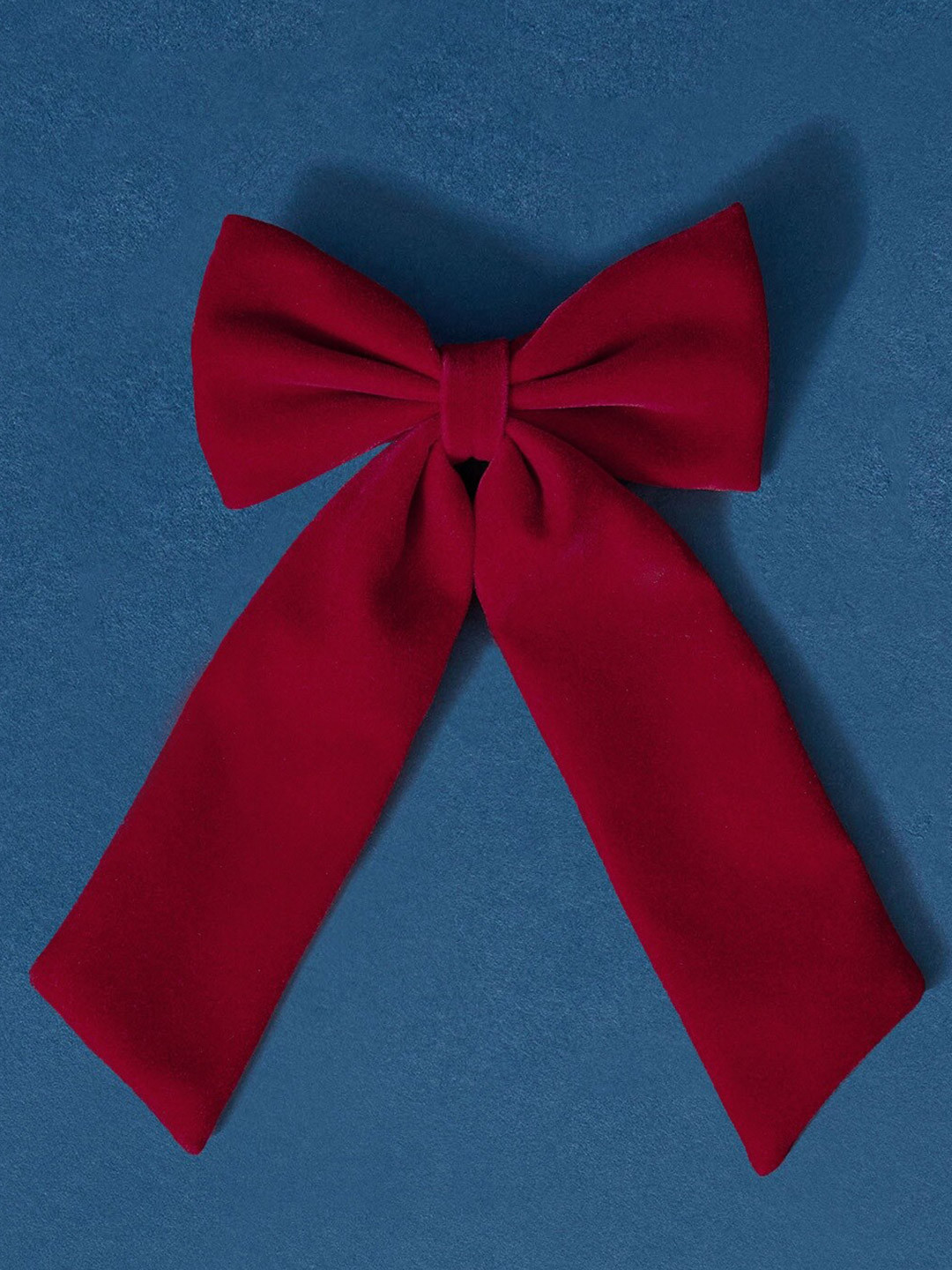 

Accessorize Women Velvet Soft Bow French Barrette, Maroon