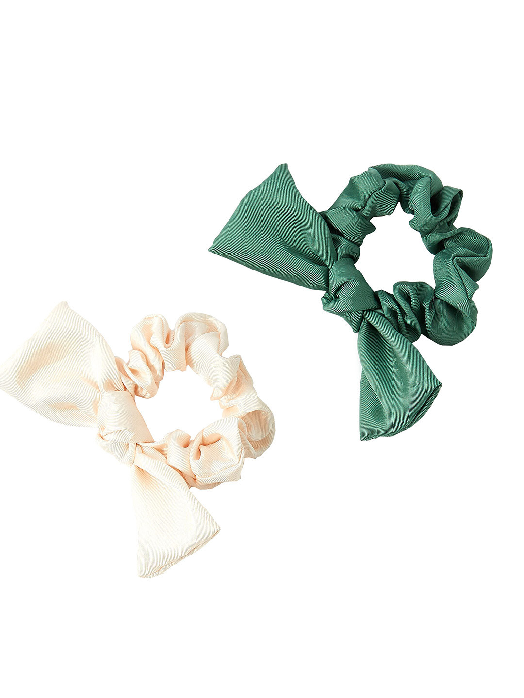 

Accessorize Women Set of 2 Ponytail Holders, Cream