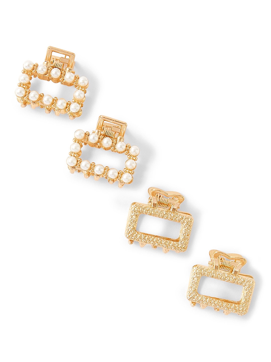

Accessorize Women Set of 4 Pearl Embellished Claw Clip, Gold