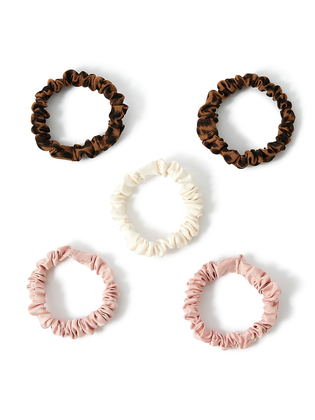 

Accessorize Women Pack of 5 Animal Hair Scrunchie, White