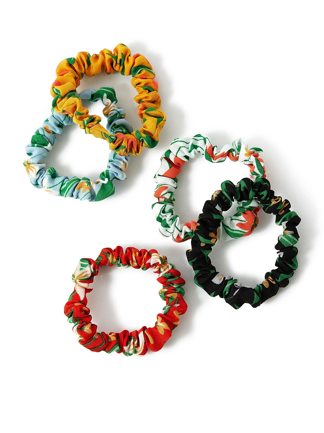 

Accessorize Women Pack of 5 Winter Floral Hair Scrunchie, Yellow