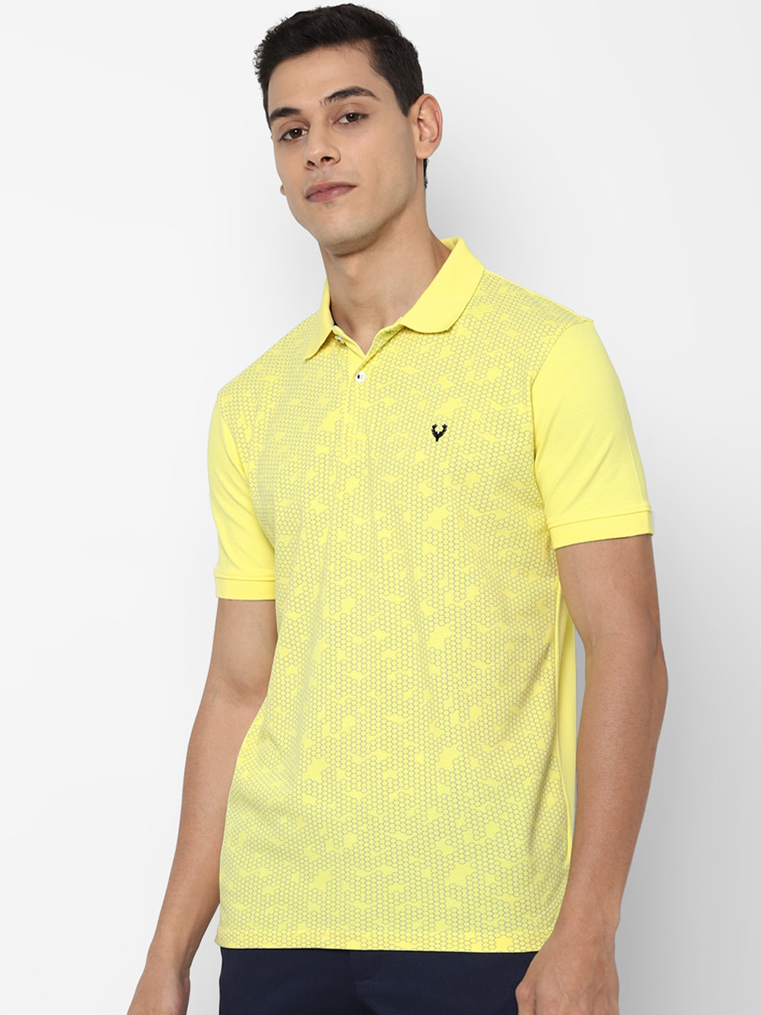 

Allen Solly Men Polo Collar Pure Cotton T-shirt, Yellow