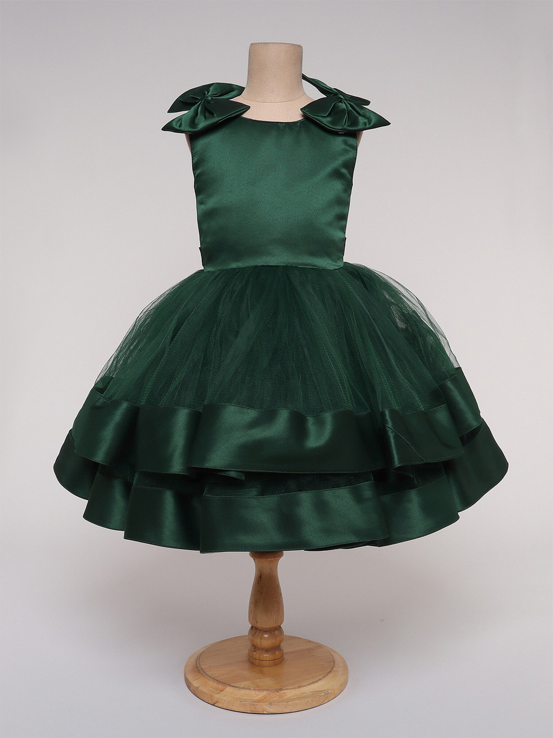

The Magic Wand Girls Satin Fit and Flare Midi Dress, Green