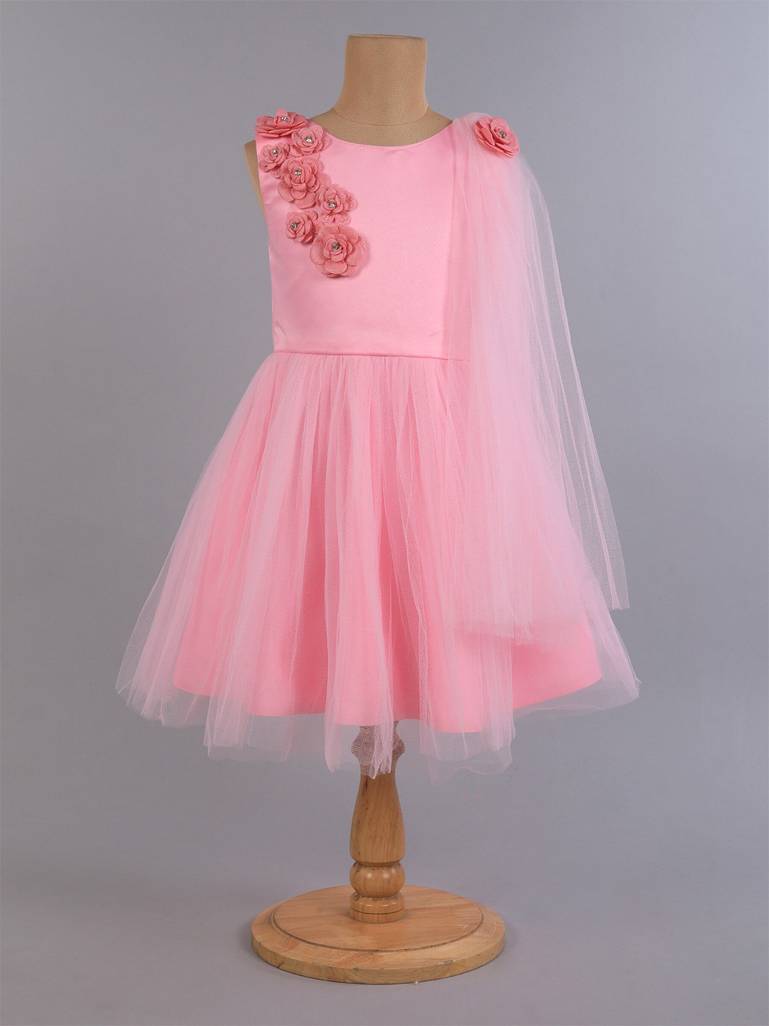 

The Magic Wand Girls Boat Neck Fit and Flare Dress, Pink