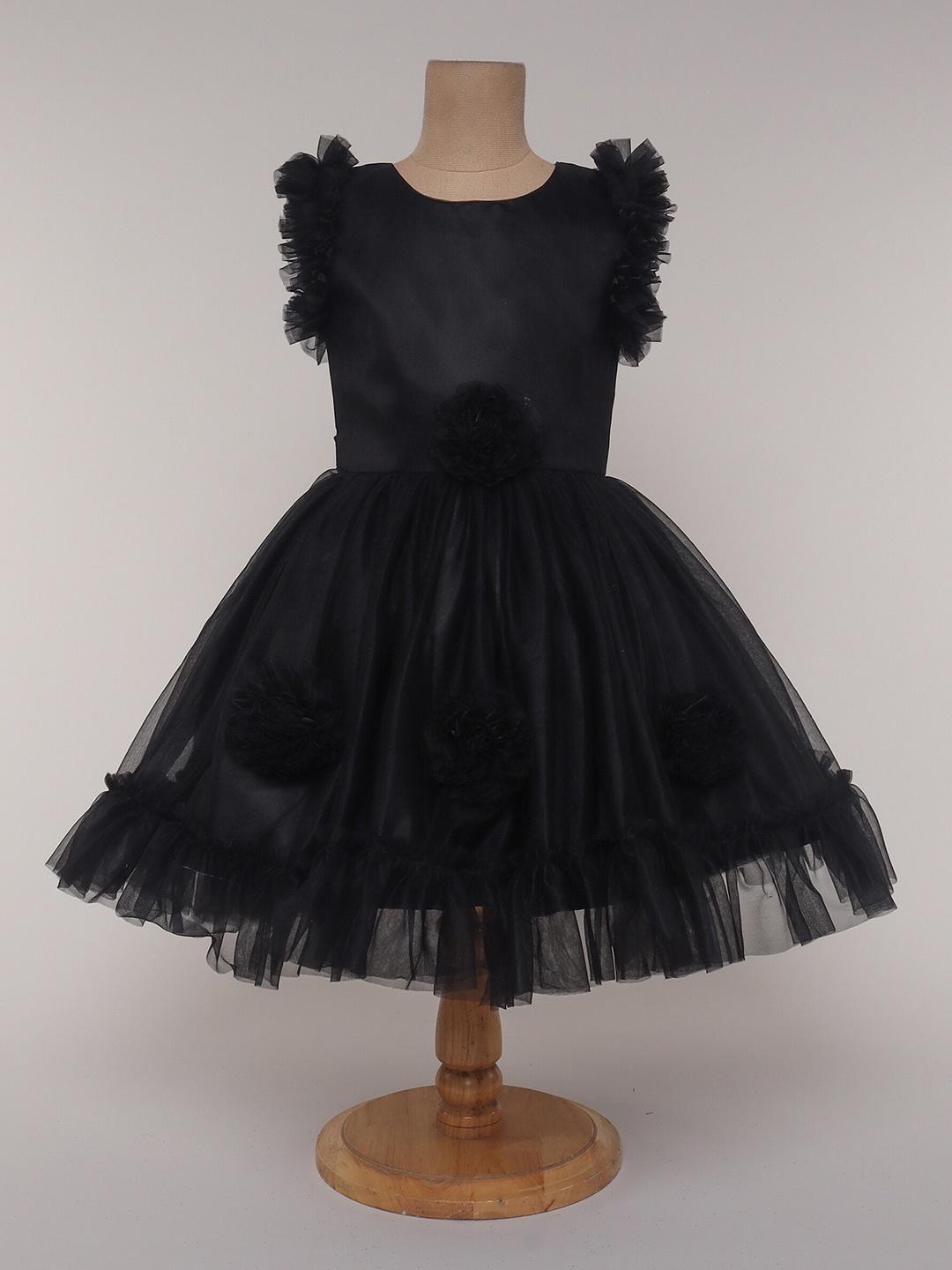 

The Magic Wand Girls Ruffles Fit and Flare Dress, Black