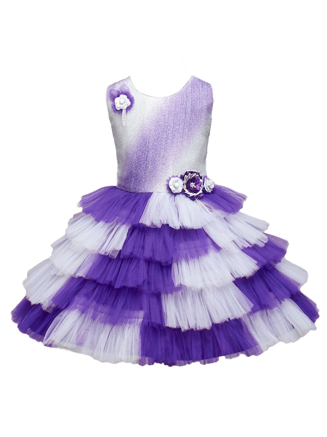 

The Magic Wand Girls Embellished Layered Dress, Purple